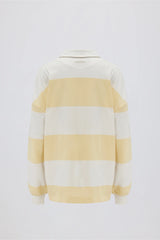 Striped Oversized Long-Sleeve T-Shirt in Lemon