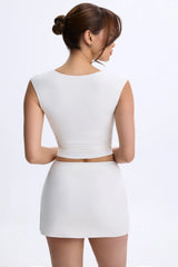 Modal Mid-Rise Micro Mini Skirt in White