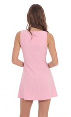High Neck Dress in Pink
