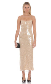 Aurielle Sequin Midi Dress