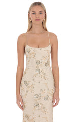 Lilia Embellished Maxi Dress in Cream
