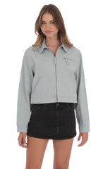 Corduroy Collar Jacket in Blue