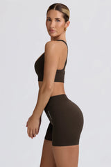Super Sculpt Seamless Mini Shorts in Brown