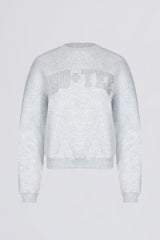 Oversized Crew-Neck Jumper in Grey Marl