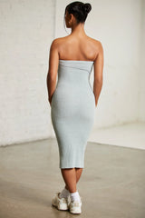 Overlap Bandeau Midi Dress in Green