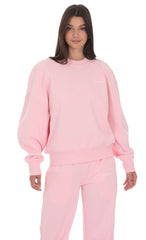 Lucy Oversized Cropped Crewneck in Pink