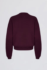 Oversized Crew-Neck Jumper in Burgundy