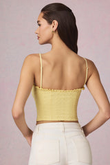 Modal Broderie Anglaise Camisole Top in Lemon Yellow
