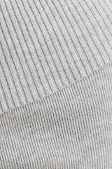 Chunky Knit Foldover Kick Flare Trousers in Grey Marl