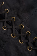 Lace-Up Top in Black