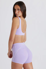 Soft Active Twist-Front Mini Shorts in Lilac