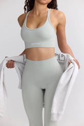 Strappy Define Luxe Sports Bra in Grey