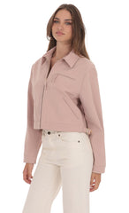 Corduroy Collar Jacket in Pink