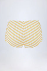 Mid-Rise Hot Pants in Lemon Yellow Stripe