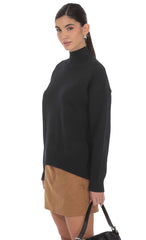 Turtle Neck Knit Jumper in Black