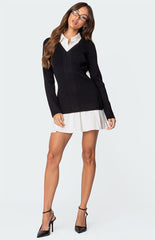 Edikted Two in One Collared Sweater Dress