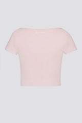 Soft Active Sweetheart-Neck Crop Top in Ballet Pink