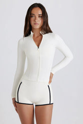 Soft Active Zip-Up Jacket in Ivory