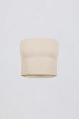 Brushed Jersey Bandeau Top in Ecru