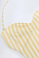 Cut-Out Halterneck Swimsuit in Lemon