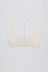 Soft Active Racerback Sports Bra in Cream