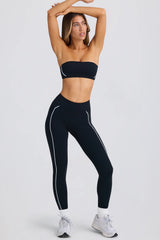 Soft Active Contrast Leggings in Black
