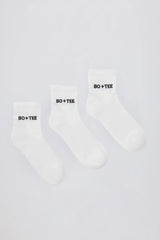 Ribbed Crew Sock Bundle in White