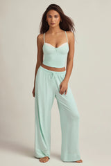 Modal Mid-Rise Pyjama Trousers in Mint