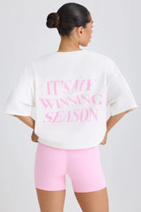 Soft Cotton Jersey Oversized T-Shirt in White
