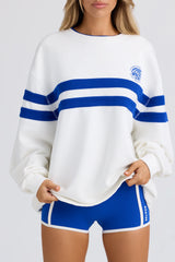 Soft Loopback Jersey Oversized Sweatshirt in White