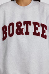 Oversized Crew-Neck Sweatshirt in Heather Grey
