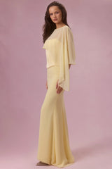 Premium Chiffon Cape in Butter Yellow