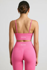 Define Luxe V-Neck Sports Bra in Hot Pink