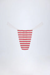 Ruched Cheeky Bikini Bottoms in Cherry Red