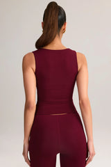 Modal Square-Neck Top in Wine