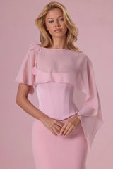 Premium Chiffon Cape in Blush Pink