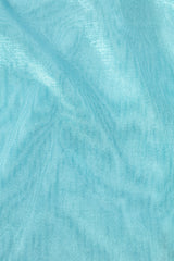 Metallic Ruched High-Neck Top in Ice Blue