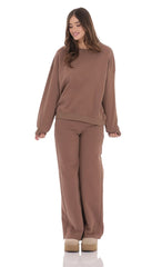 Fleece Jumper in Brown