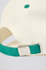 Baseball Cap in White Varsity Green