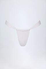 Ruched Thong Bikini Bottoms in White