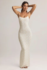 Modal Scoop-Neck Strappy Maxi Dress in Floral Print
