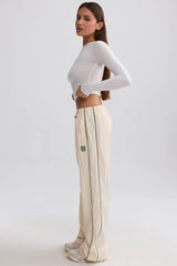Water-Repellent Wide-Leg Track Pants in Marble