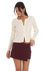 Overlap Skort in Burgundy