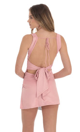 Bodycon Side Slit Dress in Peach