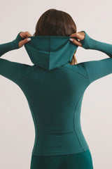 Soft Active Hooded Mid-Layer Jacket in Sea Moss