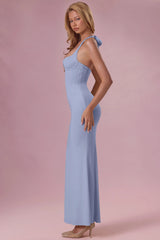 Premium Jersey Corset Bridesmaid Dress in Powder Blue