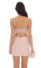 Mesh Bodycon Dress in Light Pink