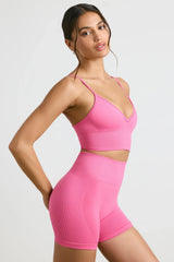 Define Luxe High-Waist Mini Shorts in Hot Pink
