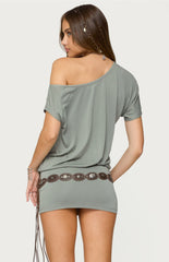 Edikted Sevie Off Shoulder Mini Dress