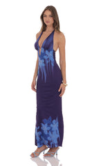 Floral Rhinestone Maxi Dress in Purple